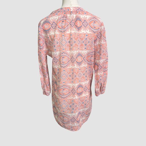 Comptoir des Cotonniers Cotton Tunic Top Paisley Print Pink Blue Size 42 (US 10) - Picture 4 of 7
